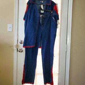 NWT Erica Brooke Tops size 14/Pants size 18 Womens Plus set stretchable